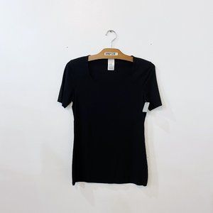 WOLFORD black stretch body tee